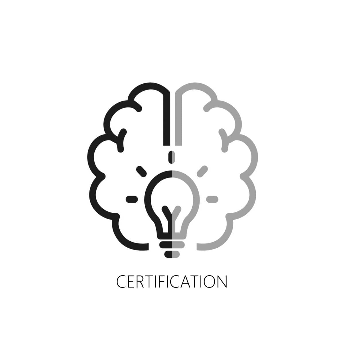 Certification A brain symbolizes the knowledge and certification provided by Alumil Academy to fabricators