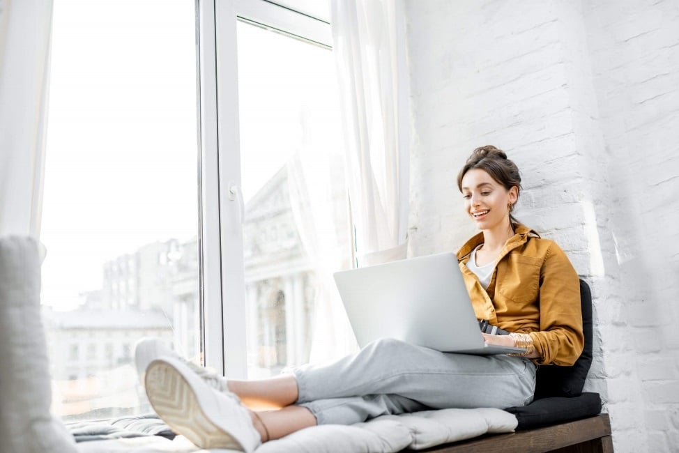 Woman with a laptop