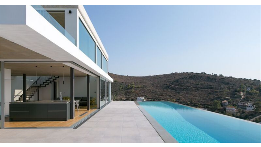 Outside the villa