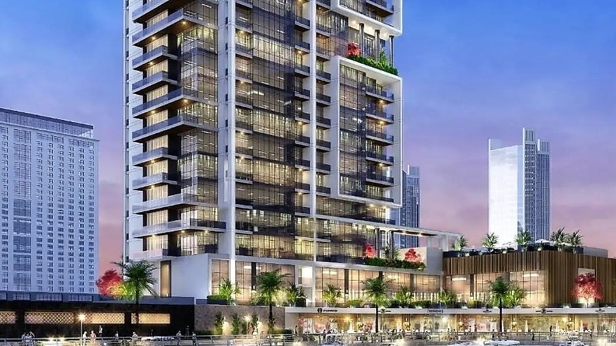 The building is built on the marina