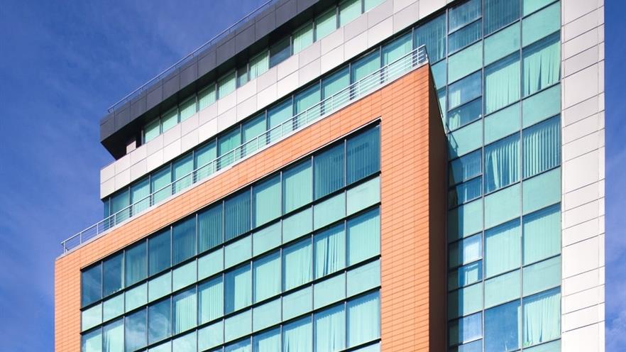 The balcony of the building