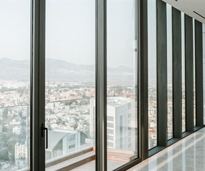 Windows with view to the city