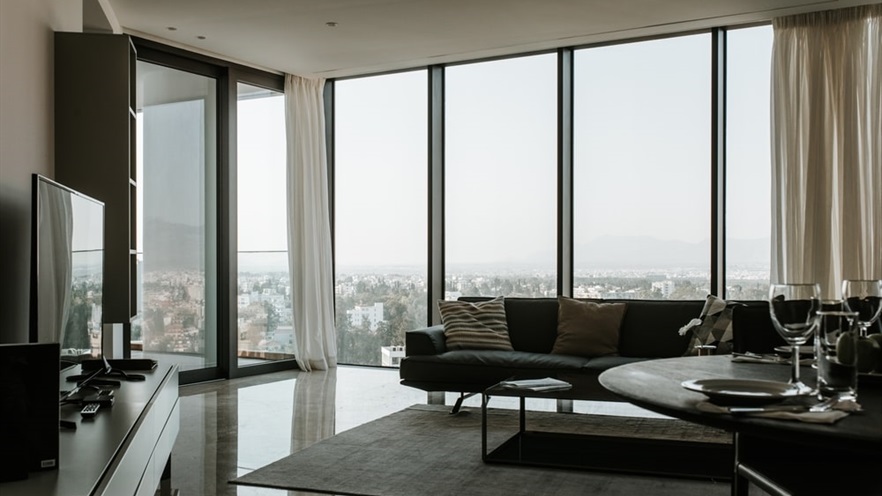 Living room with large openings