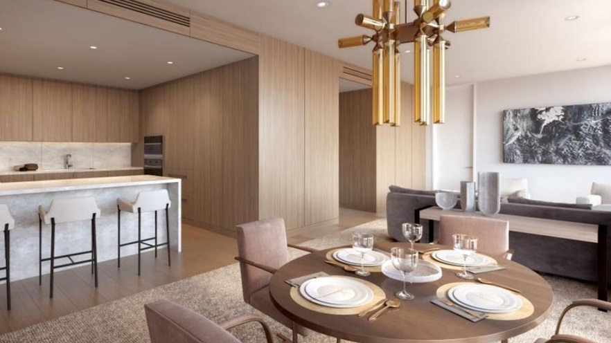 The suite dining area and kitchen