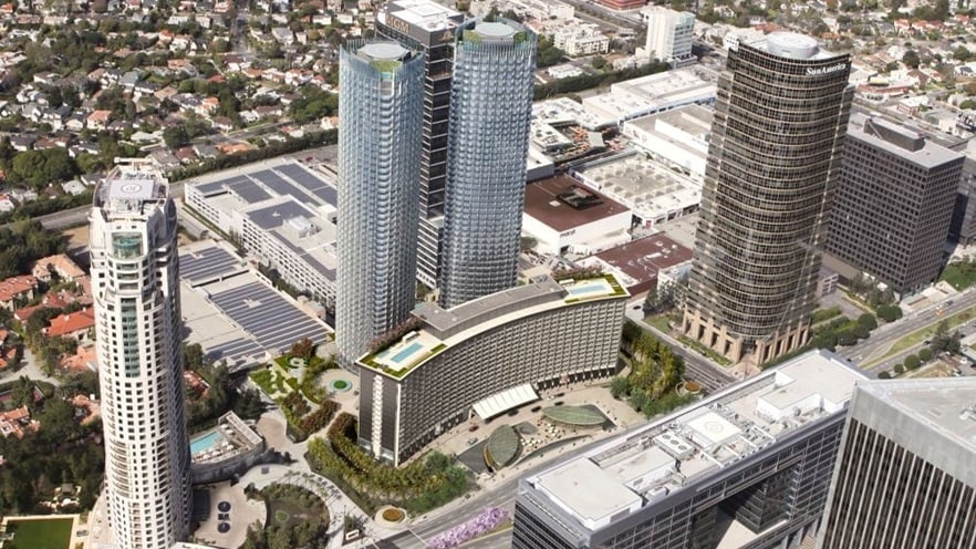 The building seen from the sky