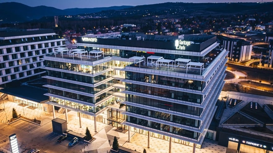 The building from the top during night-time