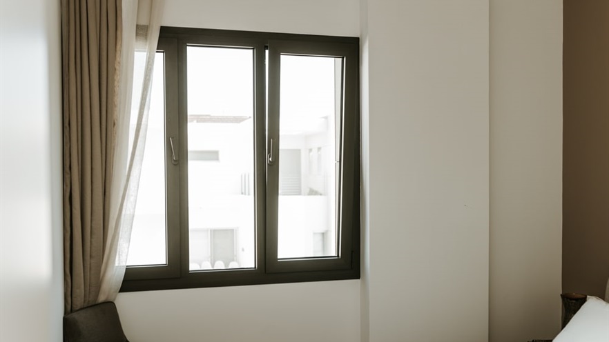 Close-up to the aluminum window