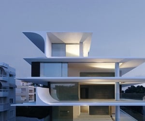 The four storeys building at night