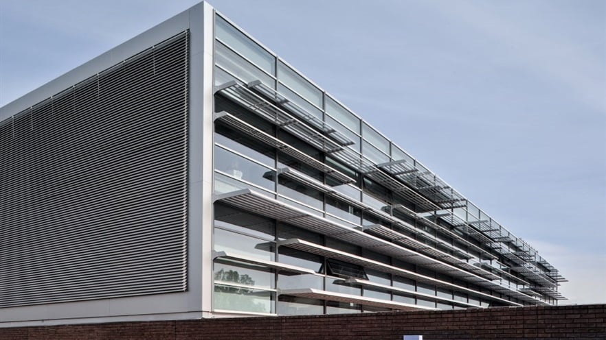 Shading systems on glass façade