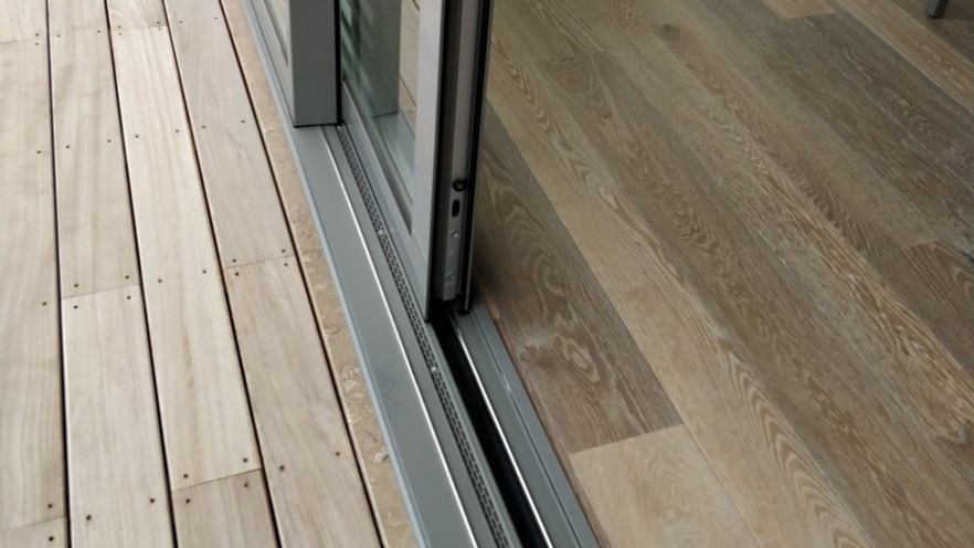 Close up to the window's low threshold