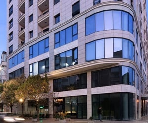 Façade of Mozart Residence featuring aluminum curtain wall system