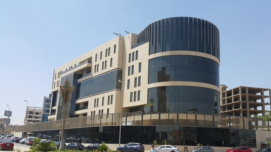 Building with large glass facades
