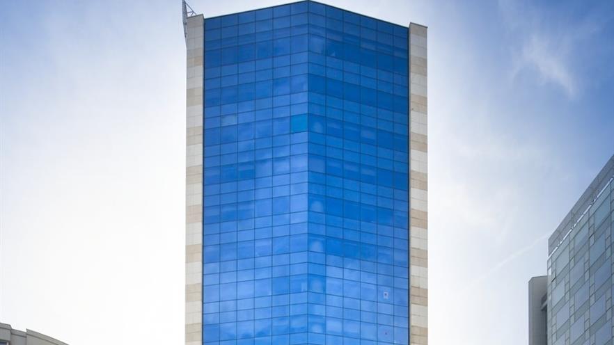 The white and glass tower