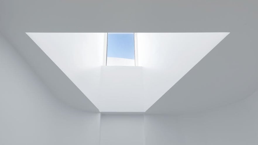 AN opening to the ceiling overlooking a window