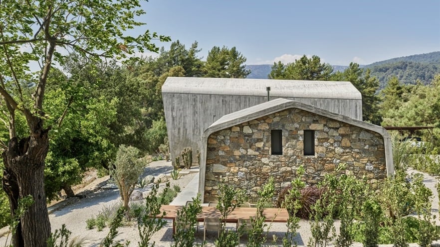 Exterior of the house with trees