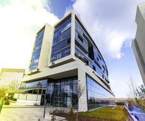 The glass building and the garden
