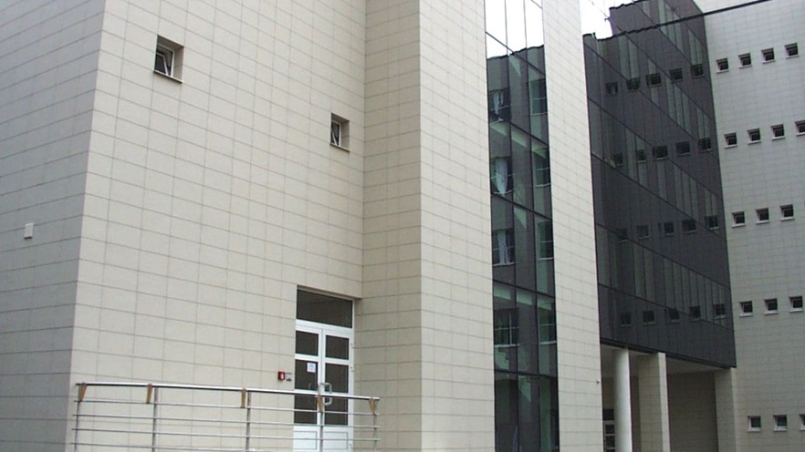 Close up to the building's walls and a door