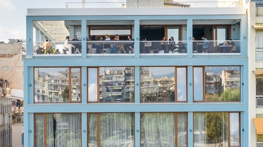 The rooftop hosts a cocktail bar
