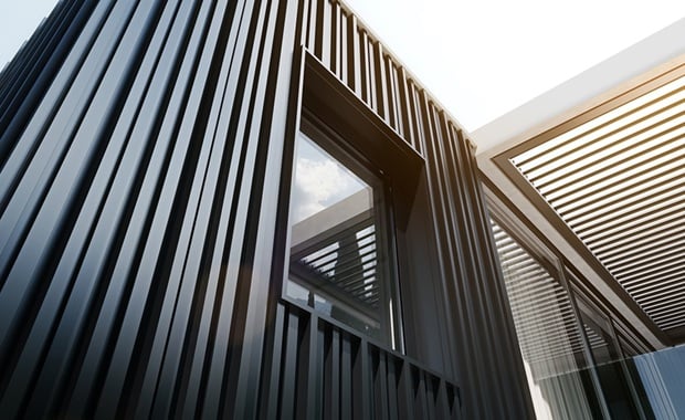 clădire modernă cu pereți cu plăci de aluminiu M7000 Barcode