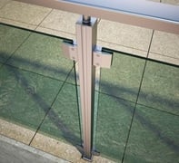 γυαλινα καγκελα inox με ορθοστάτες και κουπαστή αλουμινίου σε μπαλκόνι με πλακάκι COMFORT M8100