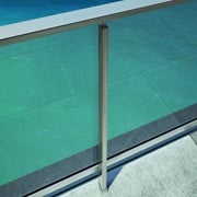 γυαλινο καγκελο με inox προφιλ αλουμινιου και επίπεδη κουπαστή COMFORT M8100