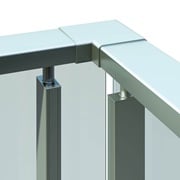 γυαλινο καγκελο με inox γωνιακή κουπαστή αλουμινίου COMFORT M8100