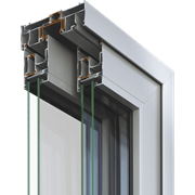secțiune din ferestre din aluminiu glisante S560 la colț