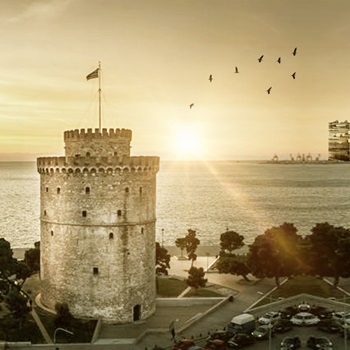 The project's tower and the White tower of Thessaloniki